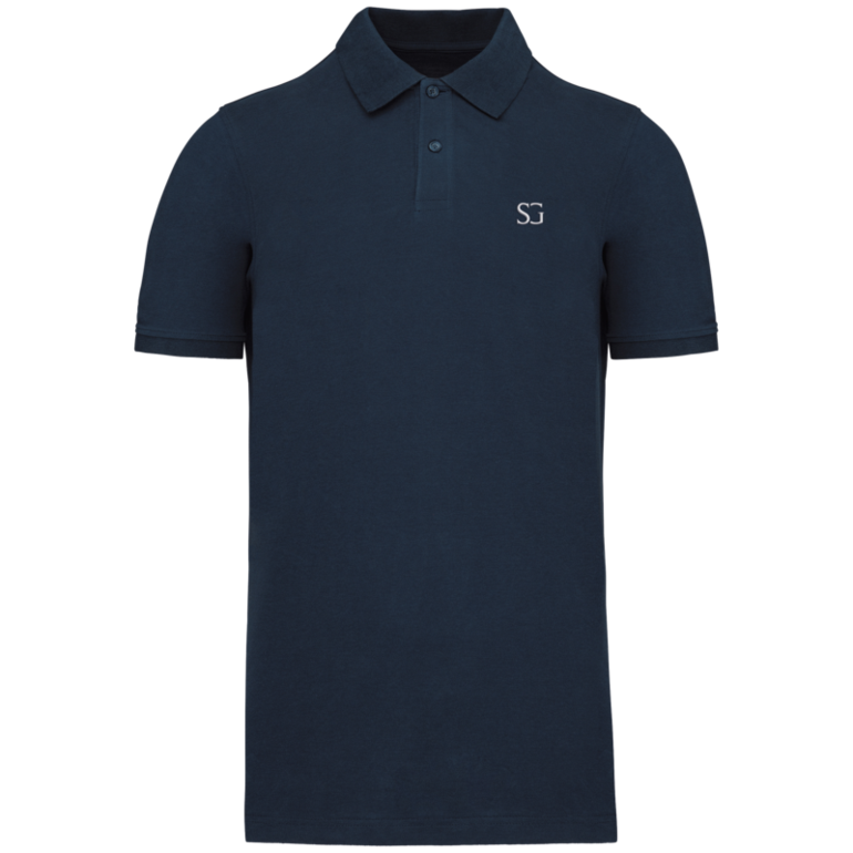 Polo piqué homme bleu